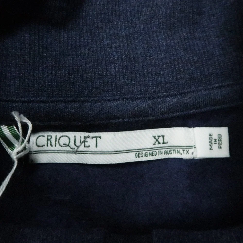 Criquet‎ Sweater Mens XL Blue Quarter Zip Cotton Mock Neck Jumper